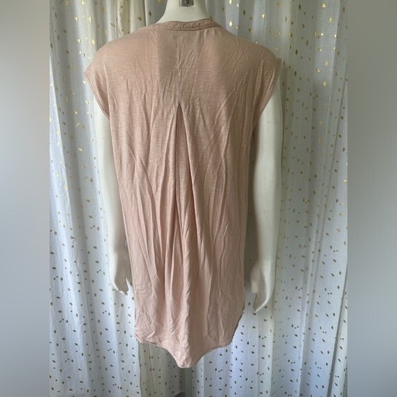 Anthropologie Postmark Egress Split Neck Striped High Low Blouse Tunic Size M - Picture 4 of 6